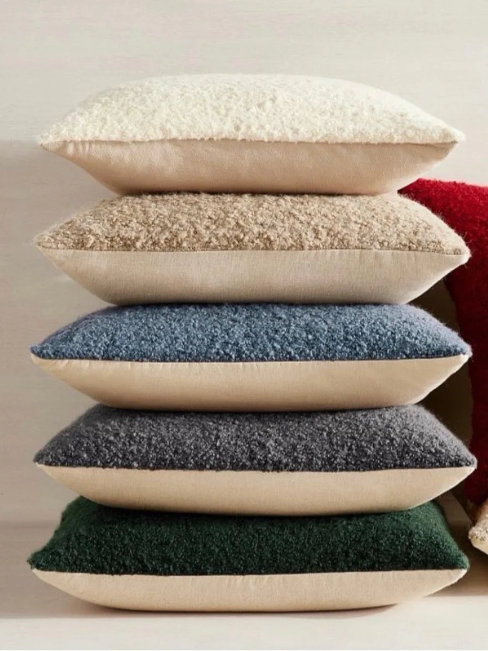 Pottery Barn Gray Pillow Cover 20x20 Boucle Charcoal Fall NWT Cover Only Rare